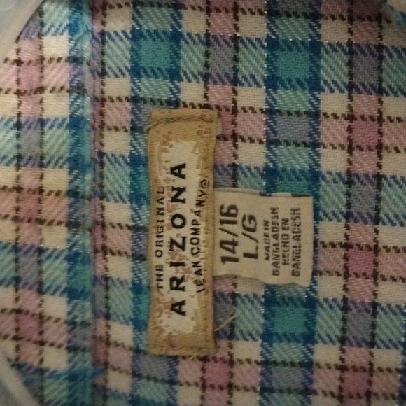 Arizona Jeans Co Girl's Flannel Button down shirt 14/16 - Picture 5 of 6